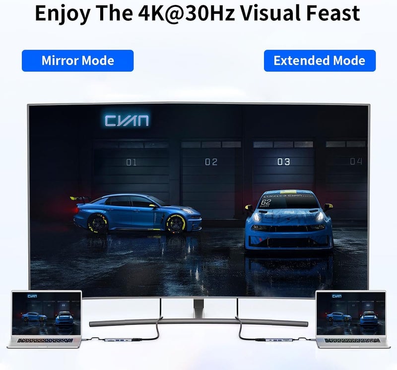 ATEBOUNER محول USB-C لماك بوك - محطة توصيل متعددة المنافذ مع HDMI لجهاز ماك بوك برو وأجهزة Thunderbolt - Image 5